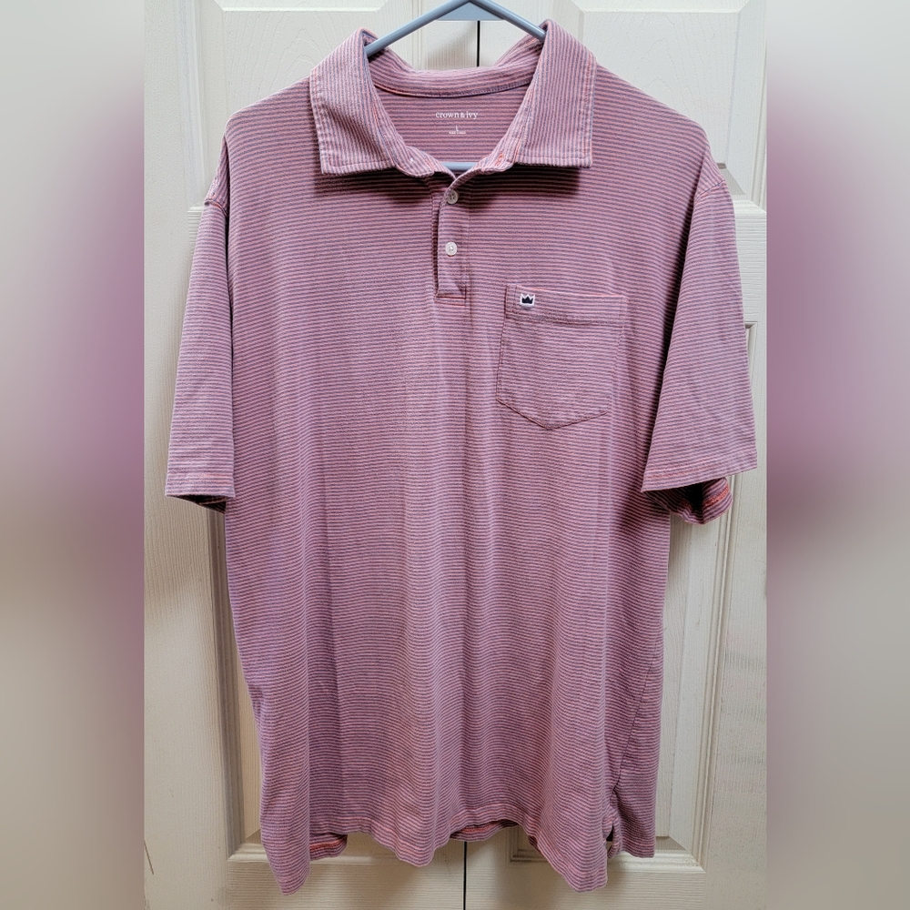 Crown & Ivy Men’s Logo Cotton Blend Polo Shirt